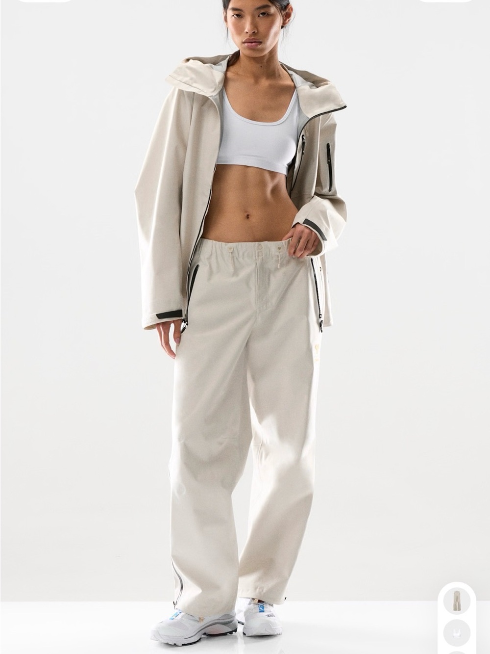Looking for: Aritzia Cream Oversized Hooded Shell Jacket